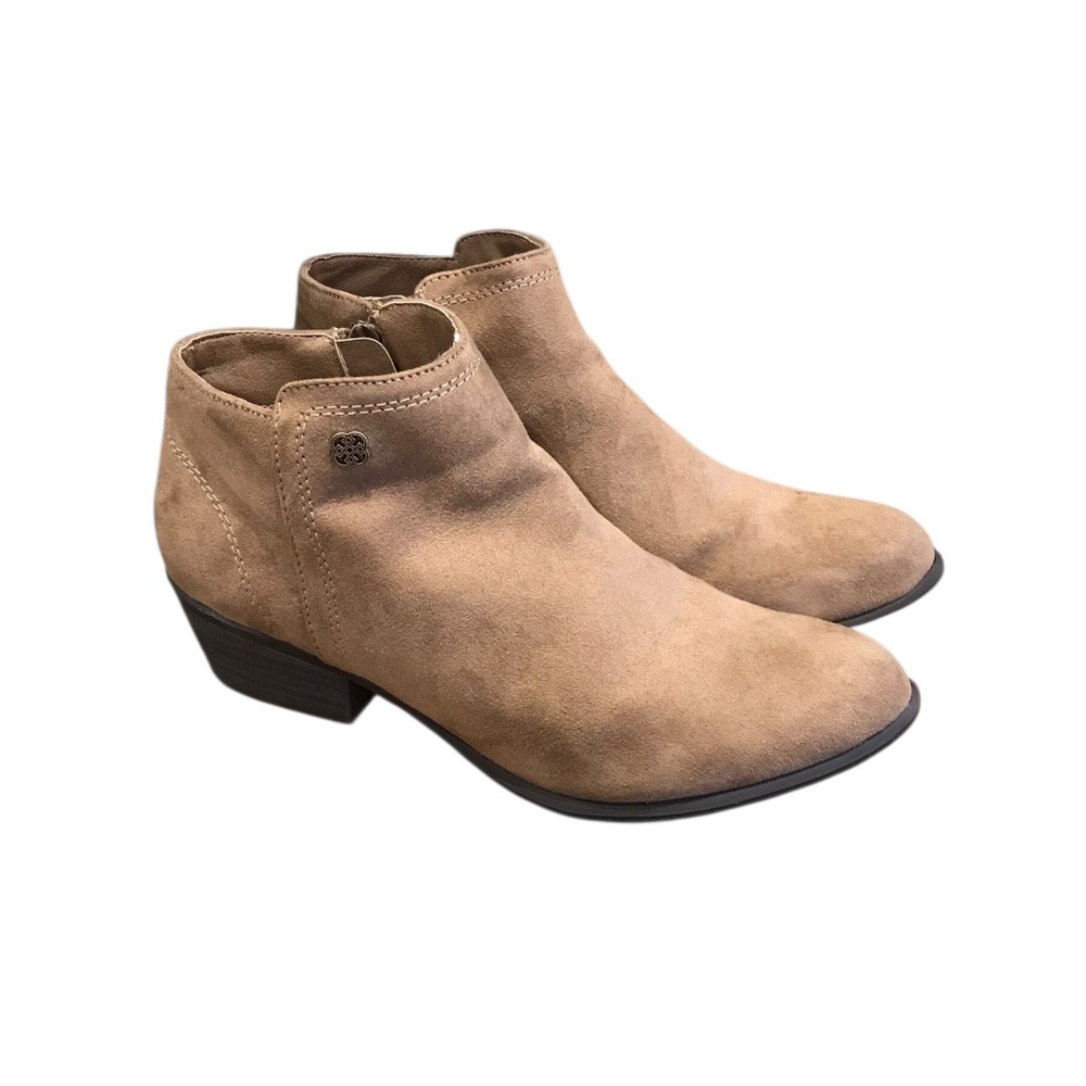 Daisy‎ Fuentes Women's Side-Zip Ankle Booties tan light brown Size 6M